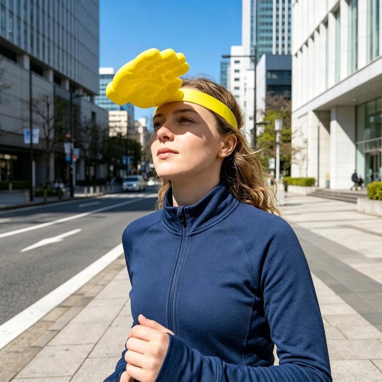 Funny Double-Palm Hand Sun Visor — Quirky Novelty Headband for Summer Parties