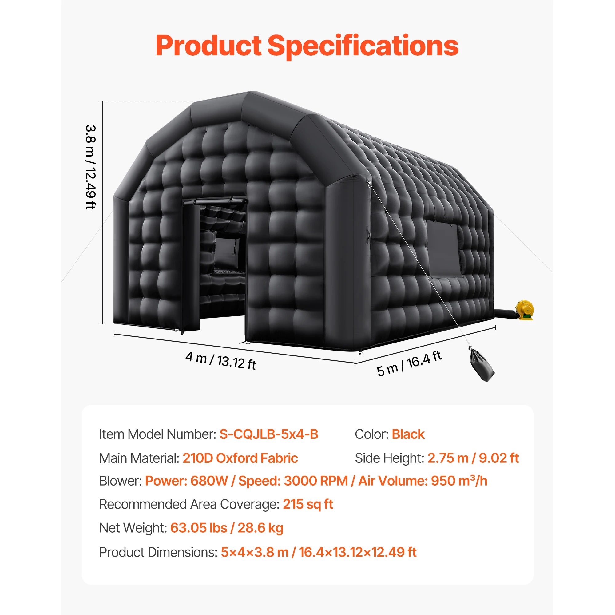 SucceBuy Inflatable Nightclub Tent — Large Event Venue with Blower