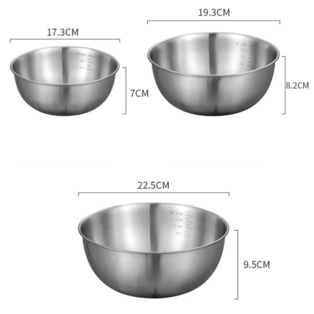 Stainless Steel Mixing Bowl Set — Versatile Kitchen Prep & Storage