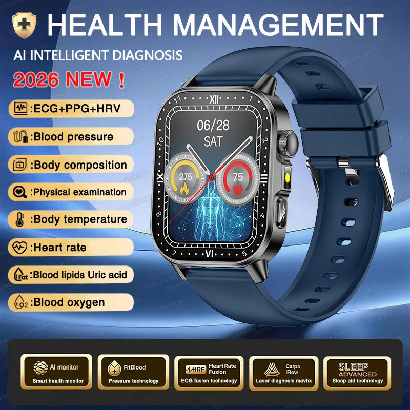 GUHUAVMI ECG Smart Watch — Advanced Health Monitoring & Bluetooth Call