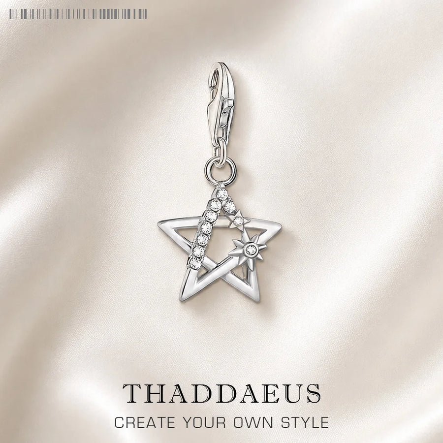 Thaddaeus Lucky Star Dangle Charm — Sterling Silver 925 Jewelry Pendant