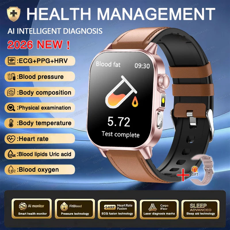 GUHUAVMI ECG Smart Watch — Advanced Health Monitoring & Bluetooth Call