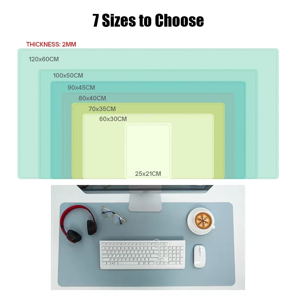 DANYCASE PU Leather Desk Mat — Waterproof Large Mouse Pad & Table Protector