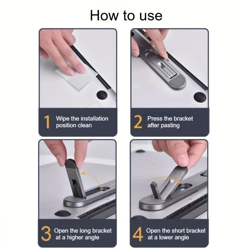 Adjustable Aluminum Laptop Stand — Ergonomic Viewing Angle & Heat Dissipation