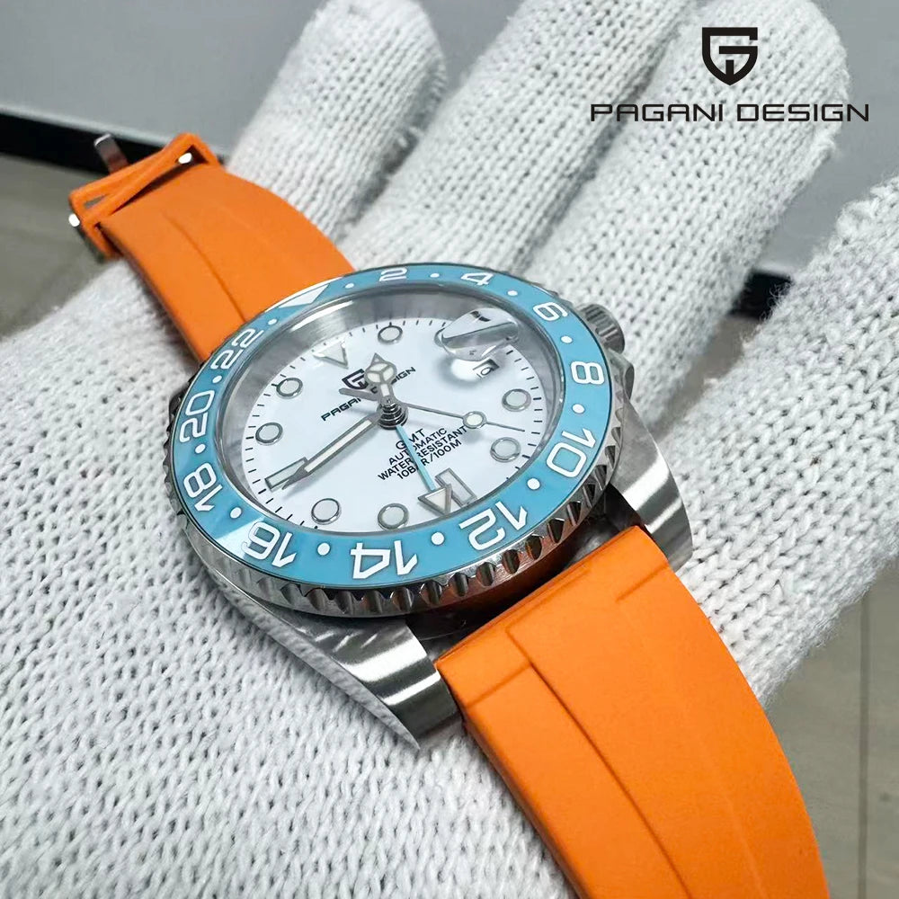 PAGANI DESIGN Luxury Automatic Watch — Waterproof Sports Wristwatch with Rubber Band