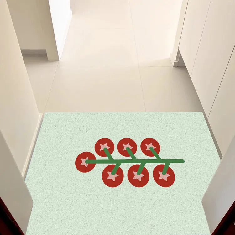 Aesthetic Fruit Print Doormat — Anti-Slip PVC Loop Coil Entryway Rug