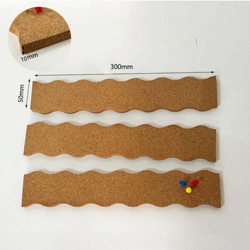 Self-Adhesive Cork Board Strips — Removable Wall Message Board for Photos