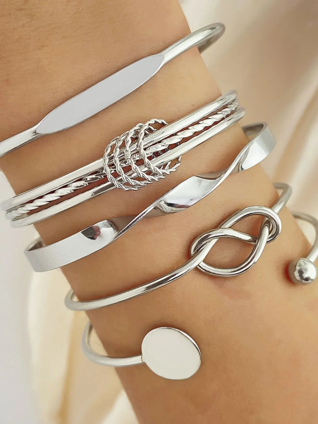Adjustable Bangle Set — 5pcs Elegant Twist Jewelry