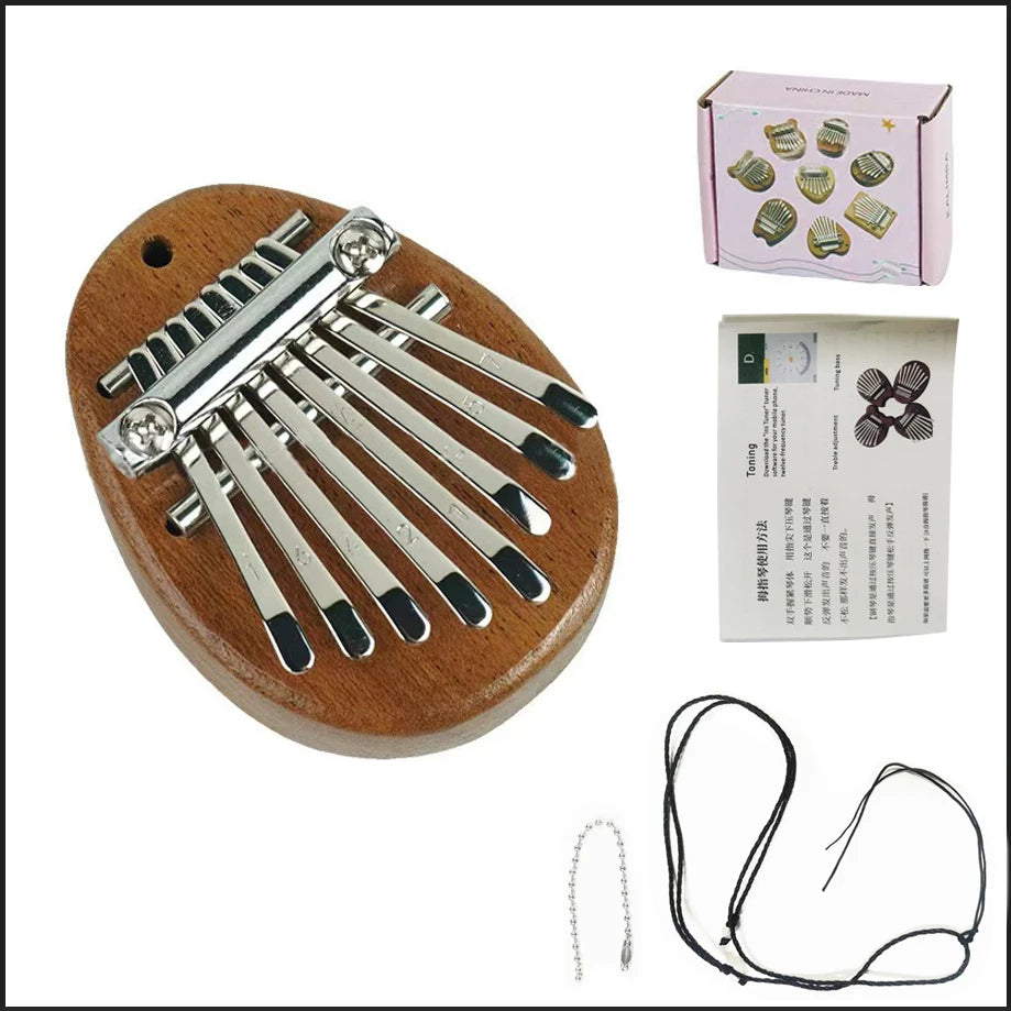 YOUYAN 8-Key Mini Wooden Kalimba — Portable Thumb Piano Musical Instrument
