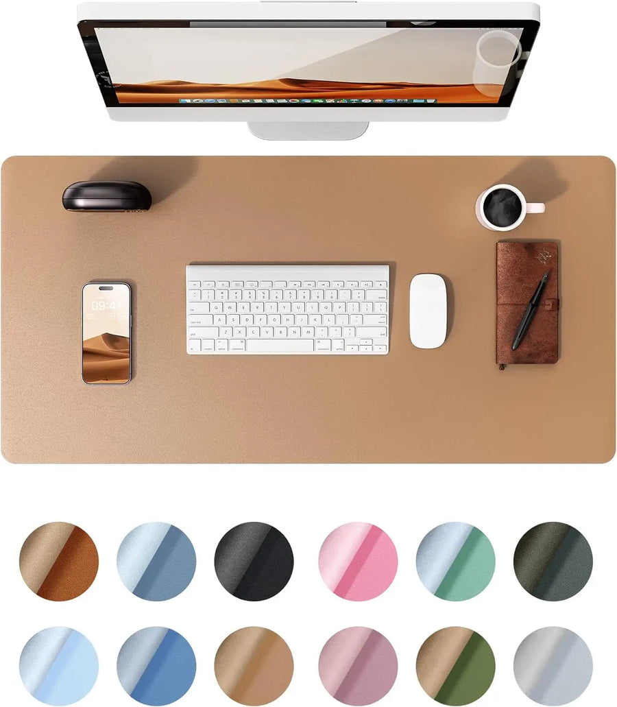 YSAGi Leather Desk Mat — Large Waterproof Mouse Pad & Desk Protector