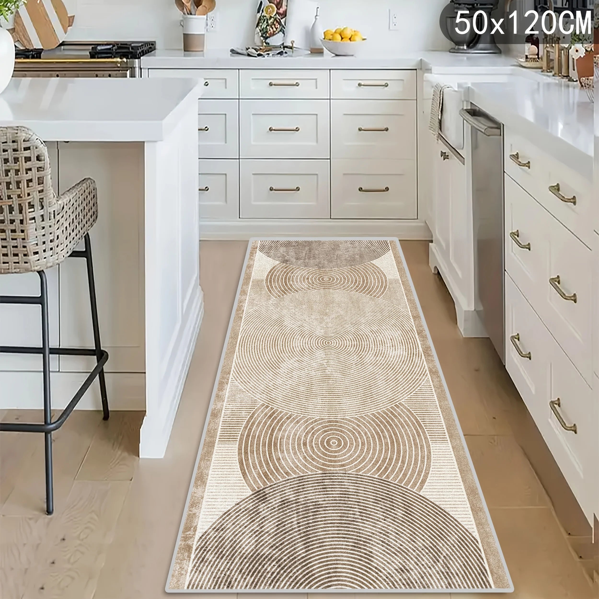 VIKAMA Geometric Textured Rug — Non-Slip Stain-Resistant Floor Mat