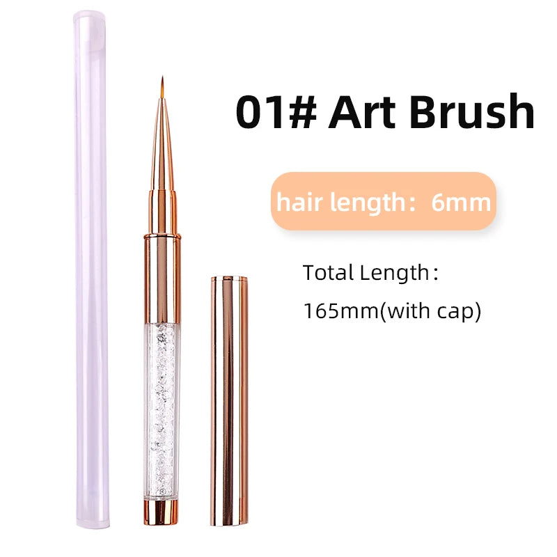 Rose Gold Nail Art Brush Set — Professional Manicure & Acrylic Tools