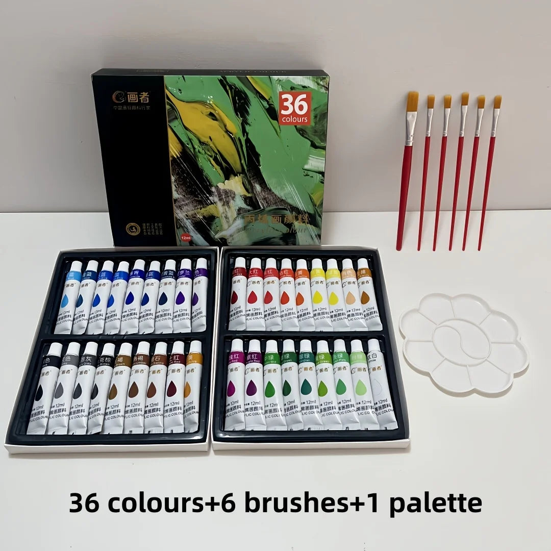 Vibrant Acrylic Paint Set — High Intensity Colors for Canvas and Glass
