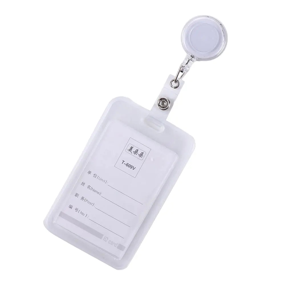 Retractable Badge Holder & Transparent Card Cover — Secure ID Protector