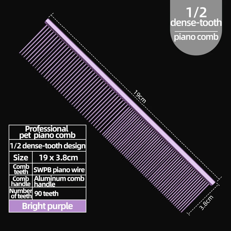 Professional Pet Grooming Piano Comb — Knot Removal & De-Shedding Tool