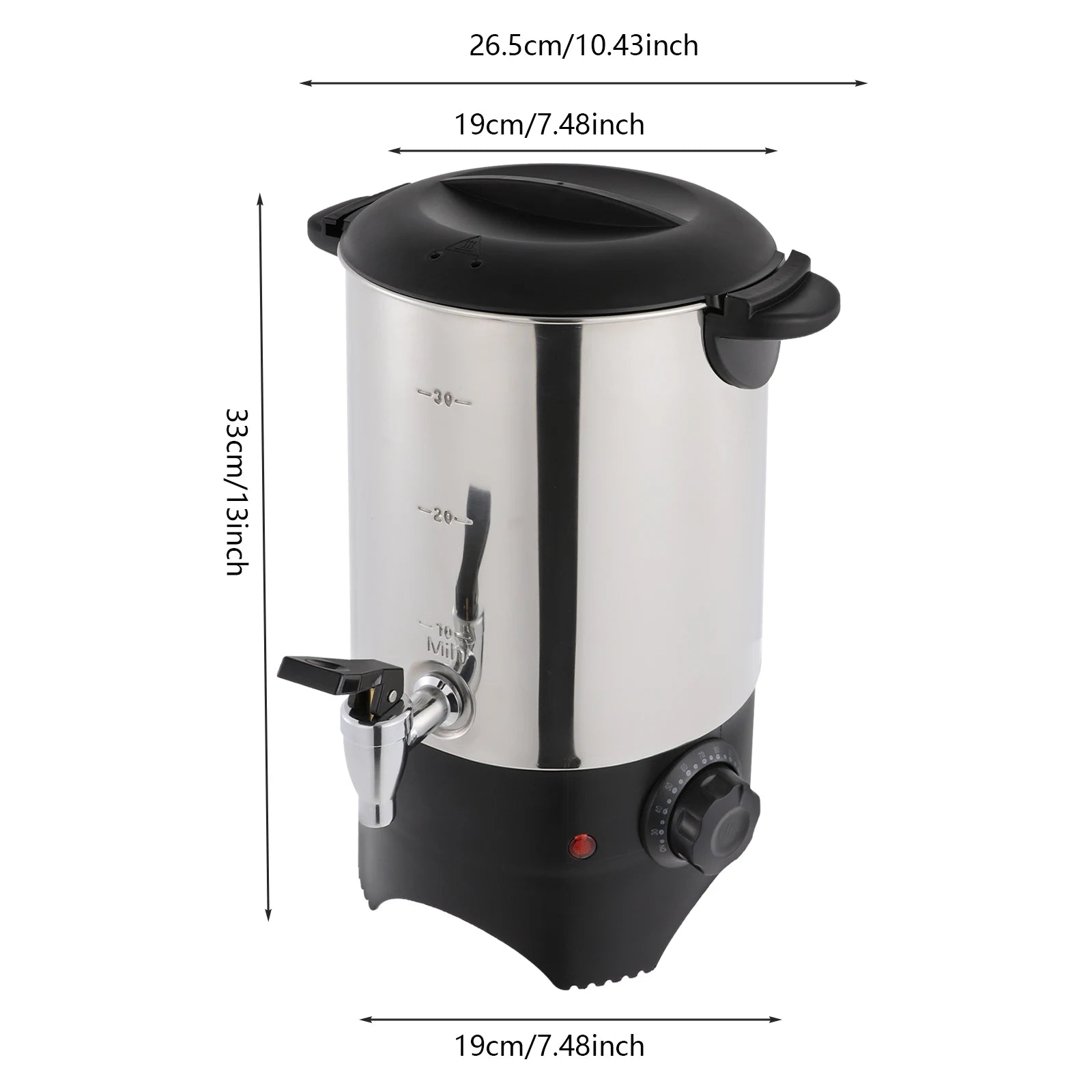 Commercial Coffee Urn — 30 Cup Stainless Steel Beverage Dispenser