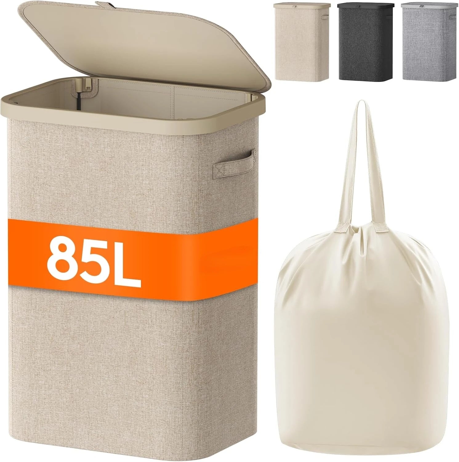 Rolling Laundry Hamper with Lid — Portable Oxford Fabric Storage Basket