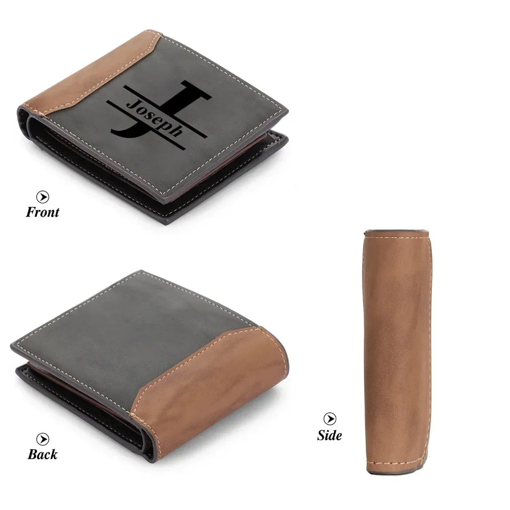 Personalized Photo Bifold Wallet — Custom Name Card Holder for Men