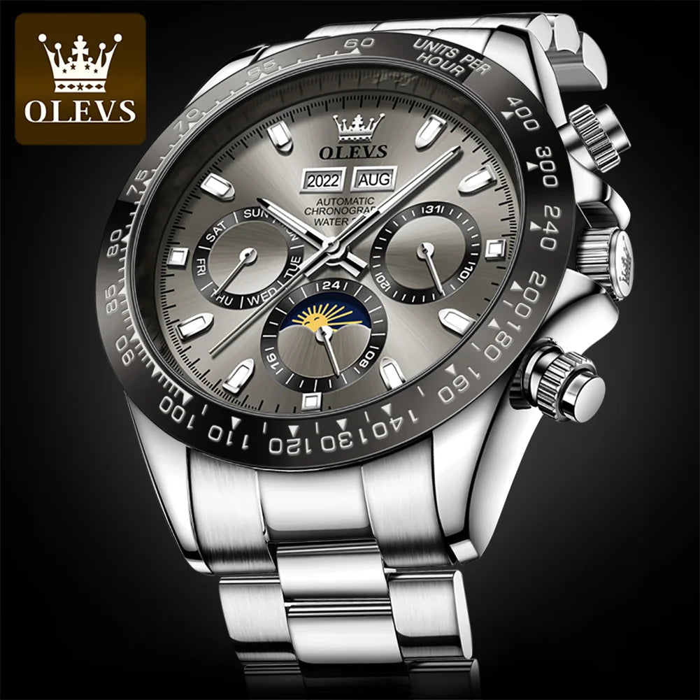 OLEVS 6654 Luxury Men's Watch — Automatic Mechanical Chronograph