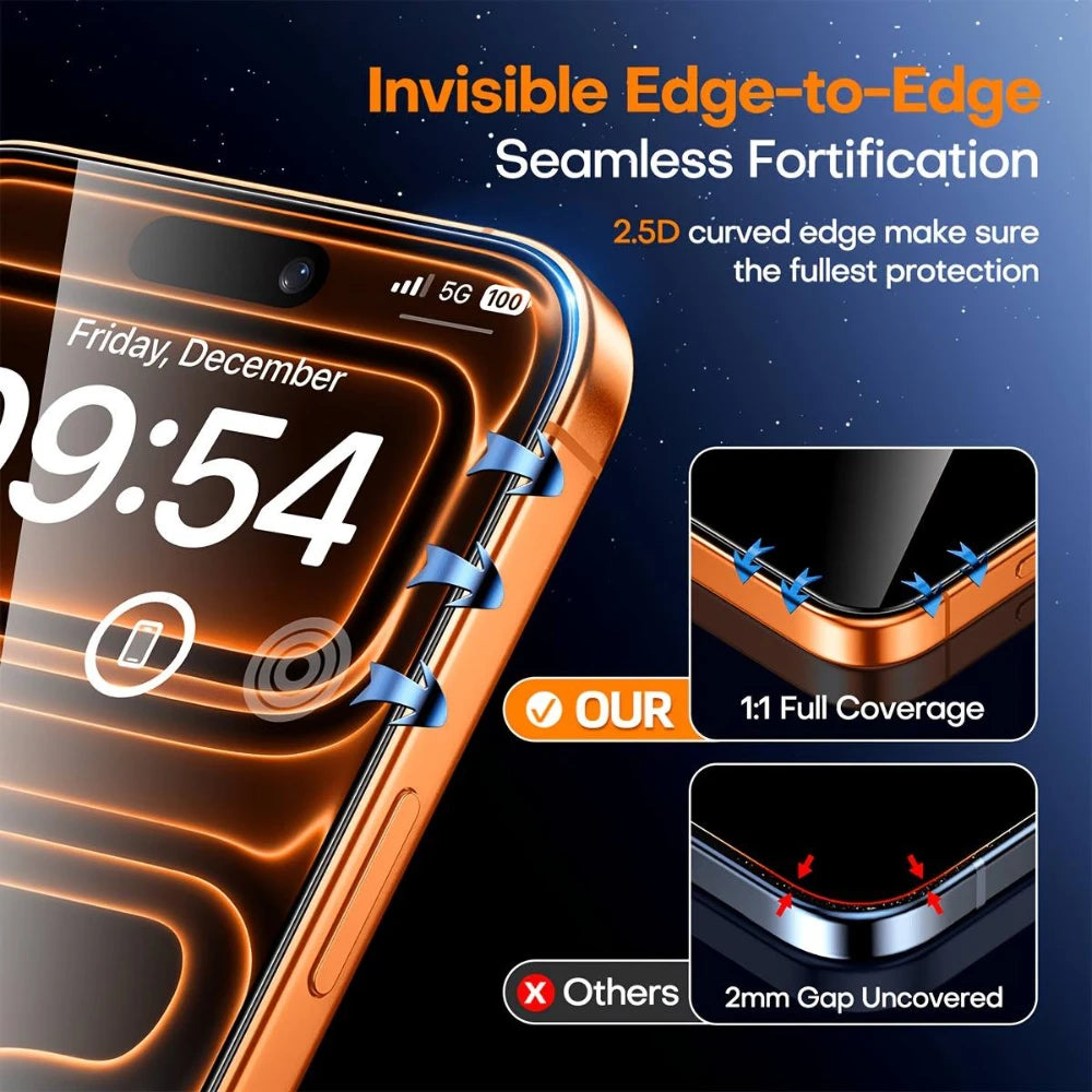 NNBILI Ultra HD Tempered Glass Screen Protector — 5-Pack Full Coverage Set