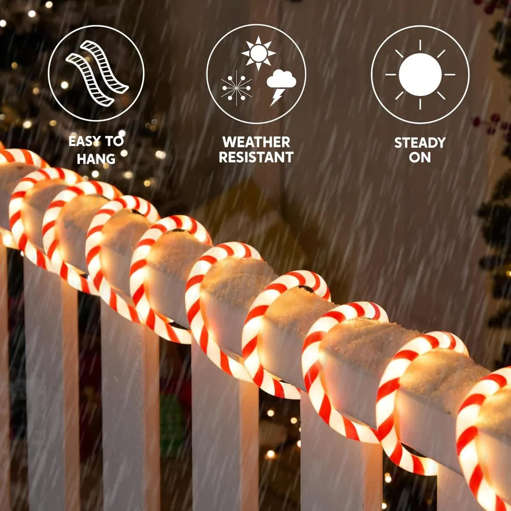 Joyfy LED Candy Cane Rope Lights — 40FT Waterproof Outdoor Holiday Decor