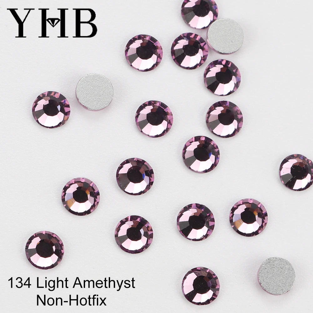 YHB Crystal Flat Back Rhinestones — Glitter Gemstones for Nails and Fabric