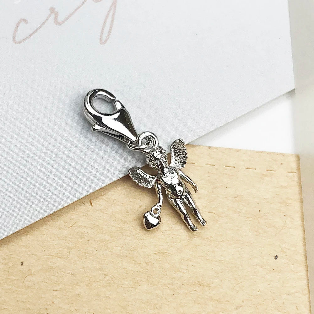 Thaddaeus Sterling Silver Heart Charm — Romantic Dangle Pendant for Jewelry