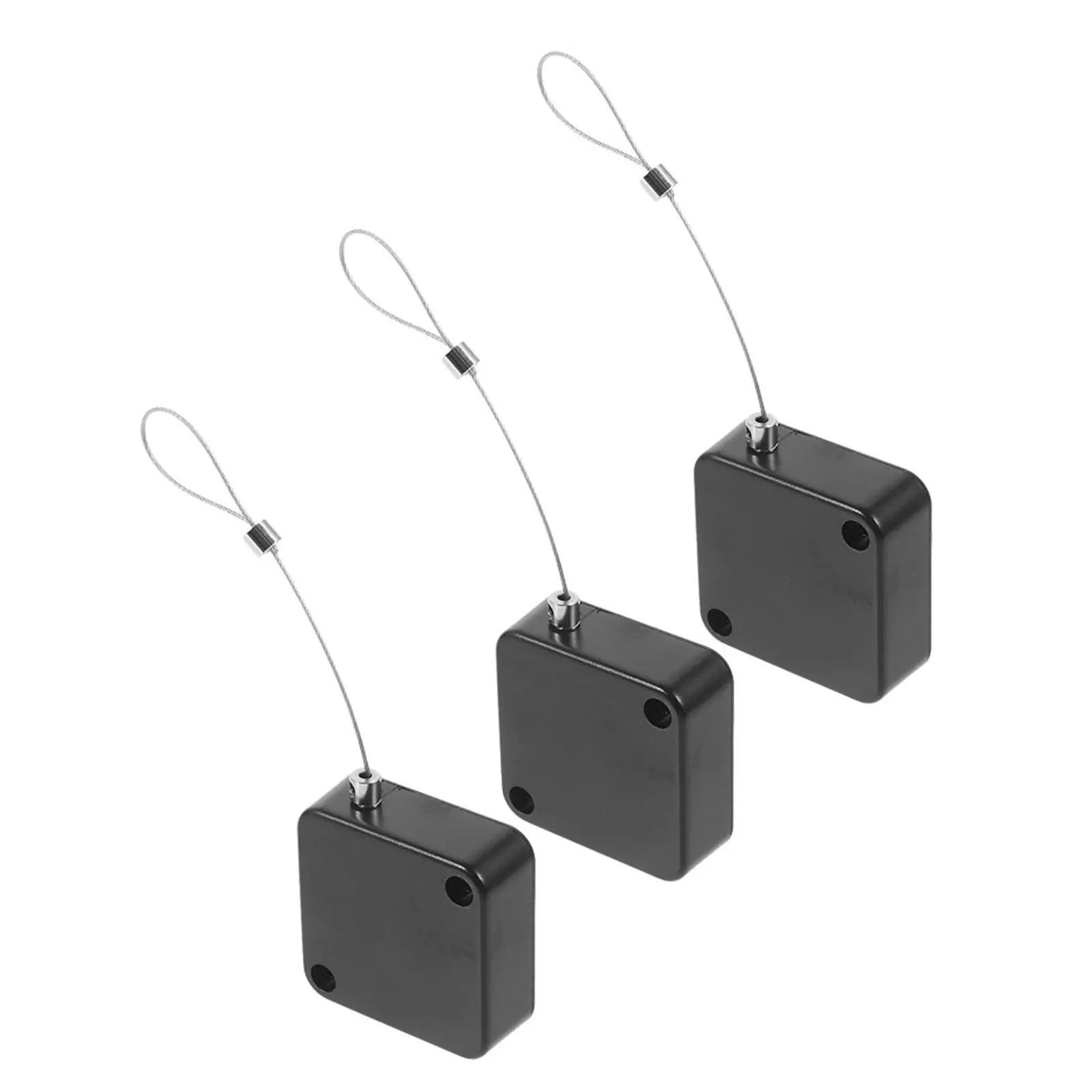 3-Piece Retractable Steel Cable Lock — Anti-Theft Security Tether for Laptops