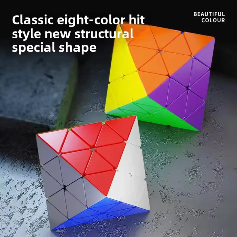 Rotating Octahedron Magnetic Magic Cube — Stickerless Brain Teaser Puzzle