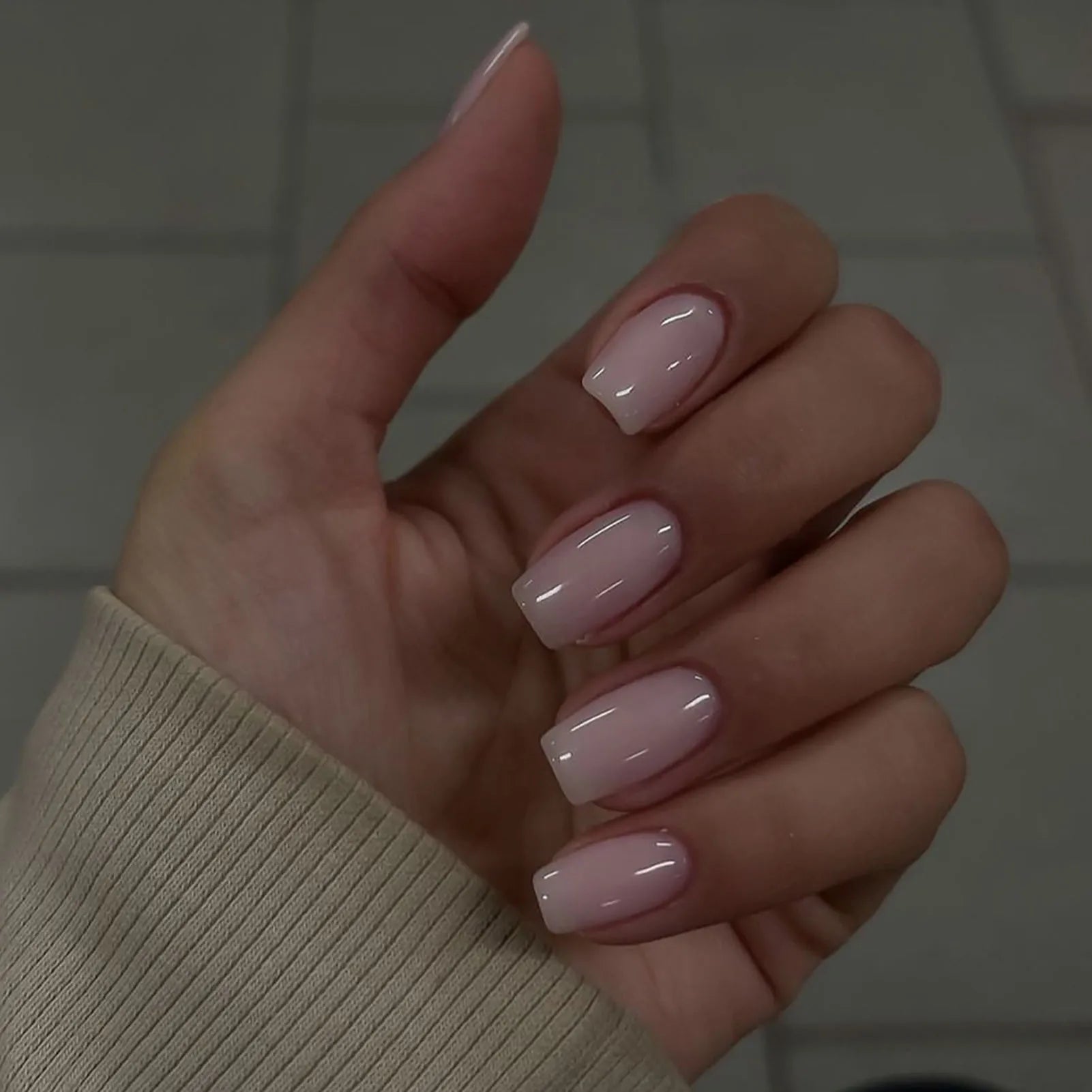 YADORNOS Solid Red Press On Nails — Long Almond Full Cover Fake Nail Set