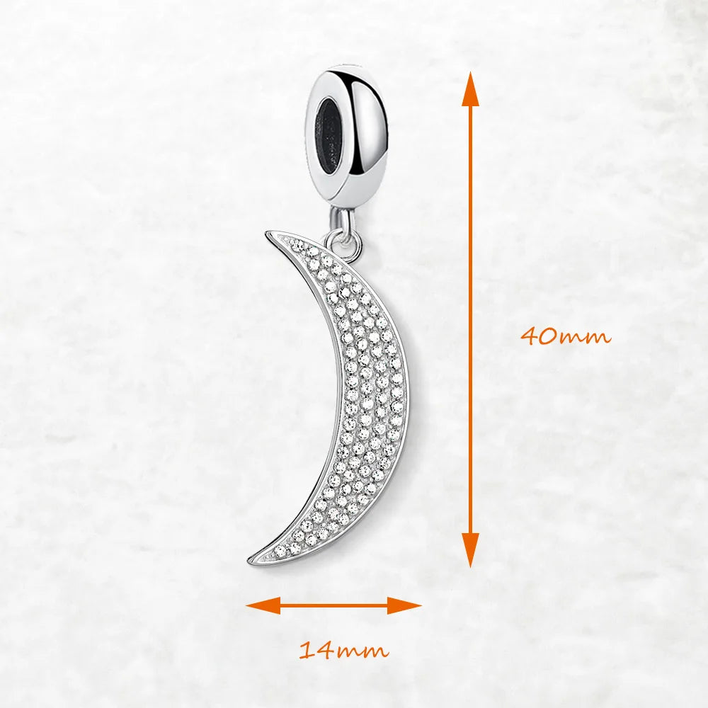 Thaddaeus Moon Zircon Pendant — 925 Sterling Silver Romantic Charm