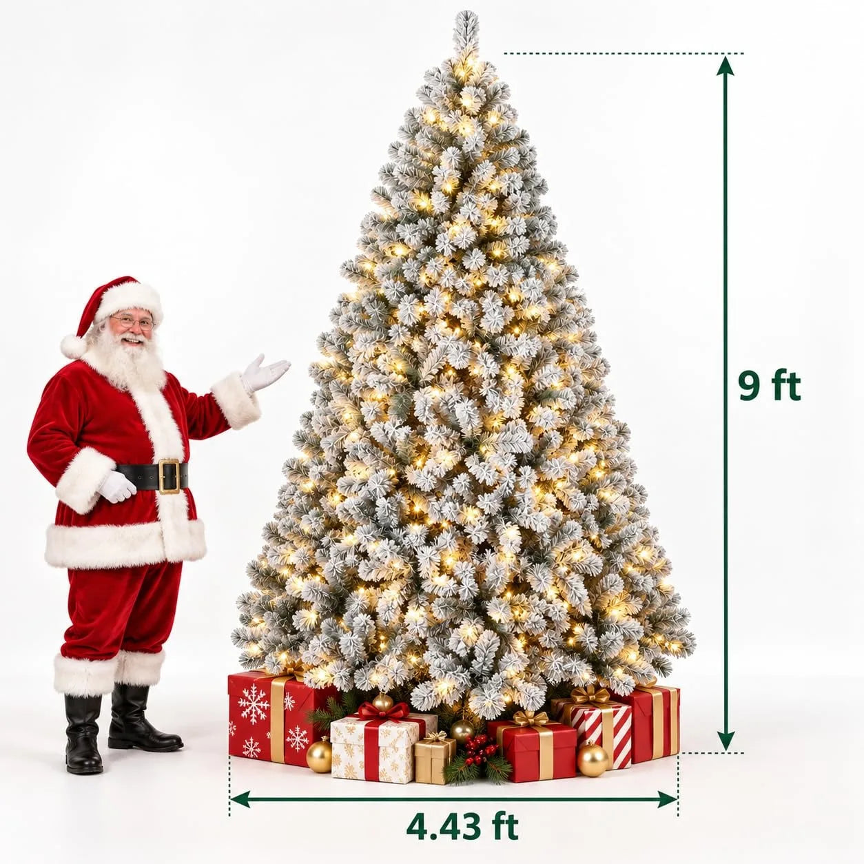 ANIXOL Artificial Christmas Tree — Pre-Lit with Snowflake Decor