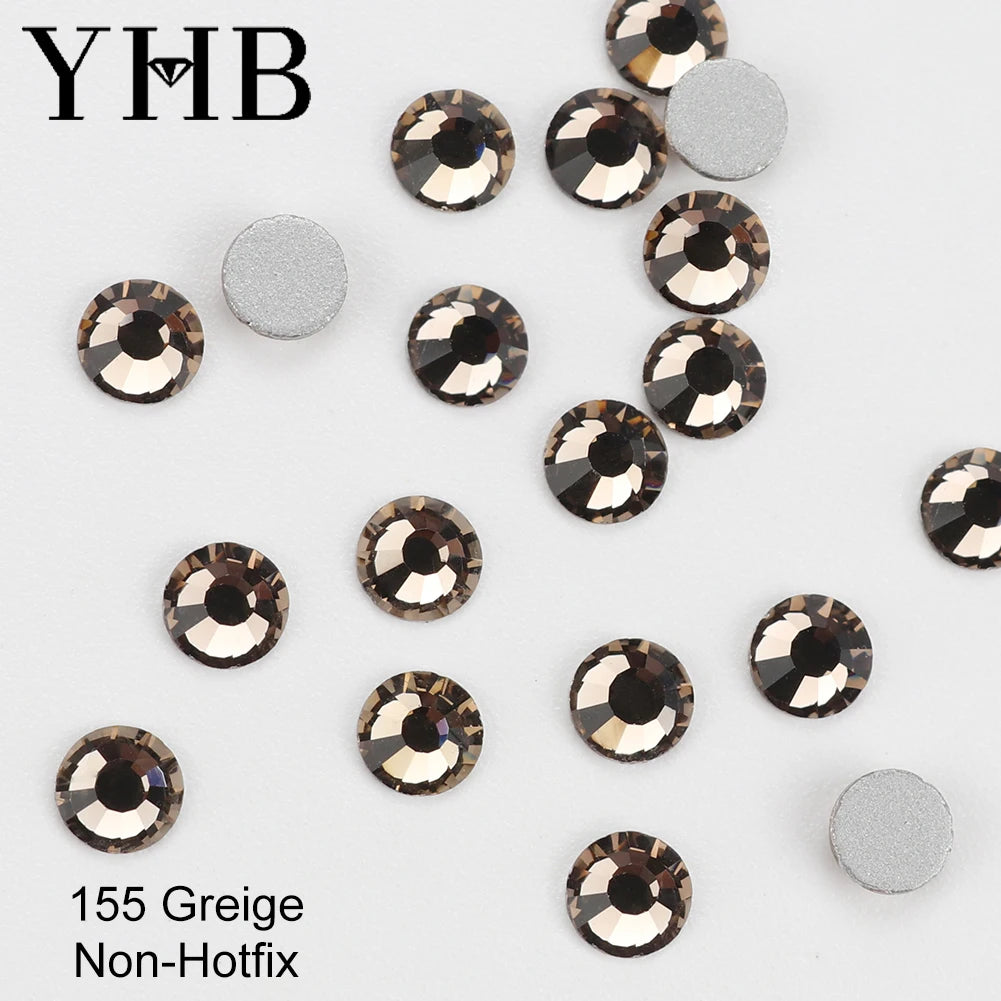 YHB Crystal Flat Back Rhinestones — Glitter Gemstones for Nails and Fabric