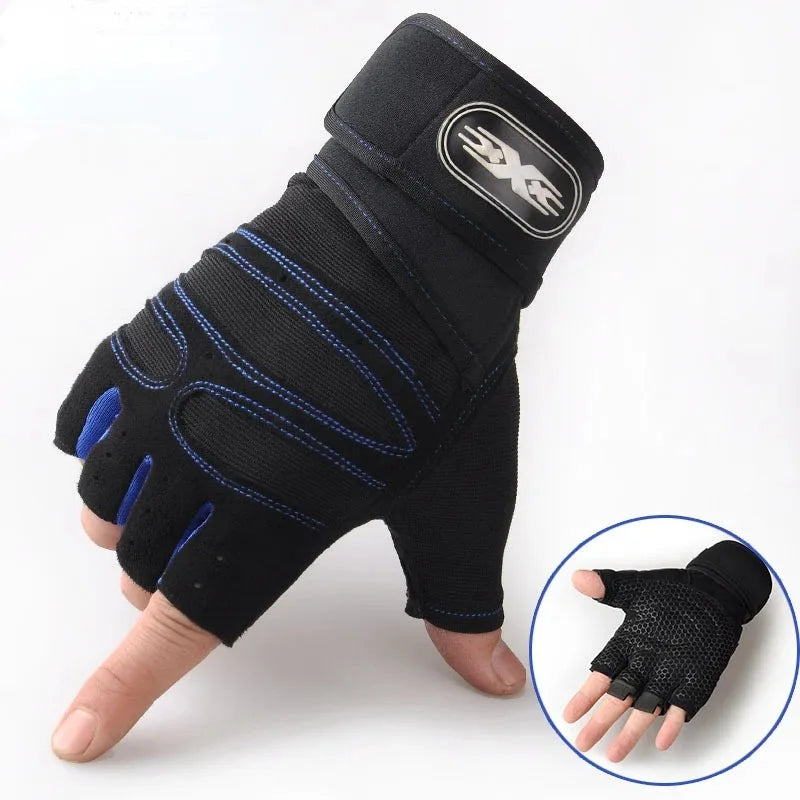 Half Finger Sports Gloves — Non-Slip Wrist Support for Gym & Cycling