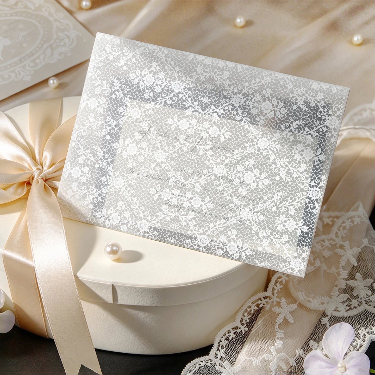 Vintage Lace Paper Envelopes — Nostalgic Postcard Storage & Letter Supplies