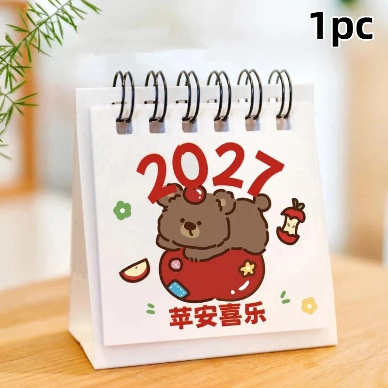 2027 Mini Desk Calendar — Portable Daily Planner for Home and Office