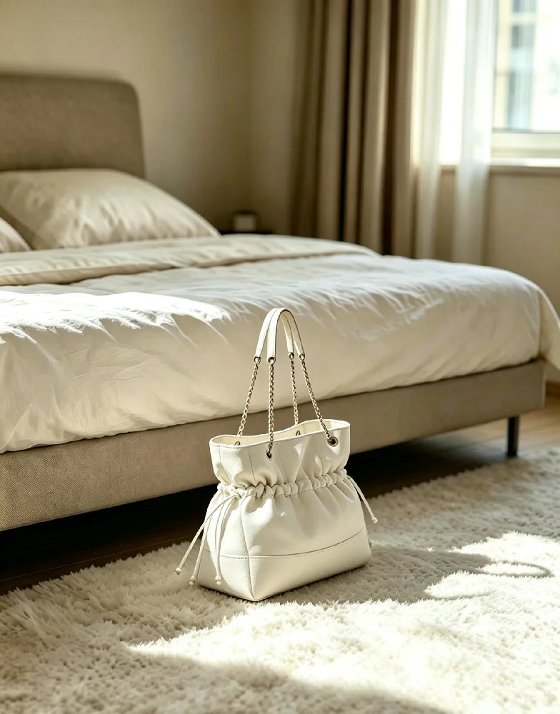 Premium PU Leather Shoulder Bag — Elegant Crossbody with Metal Ornament