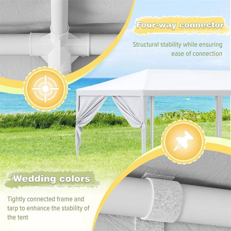 Tooluck Outdoor Party Tent — Waterproof Gazebo with Removable Sidewalls