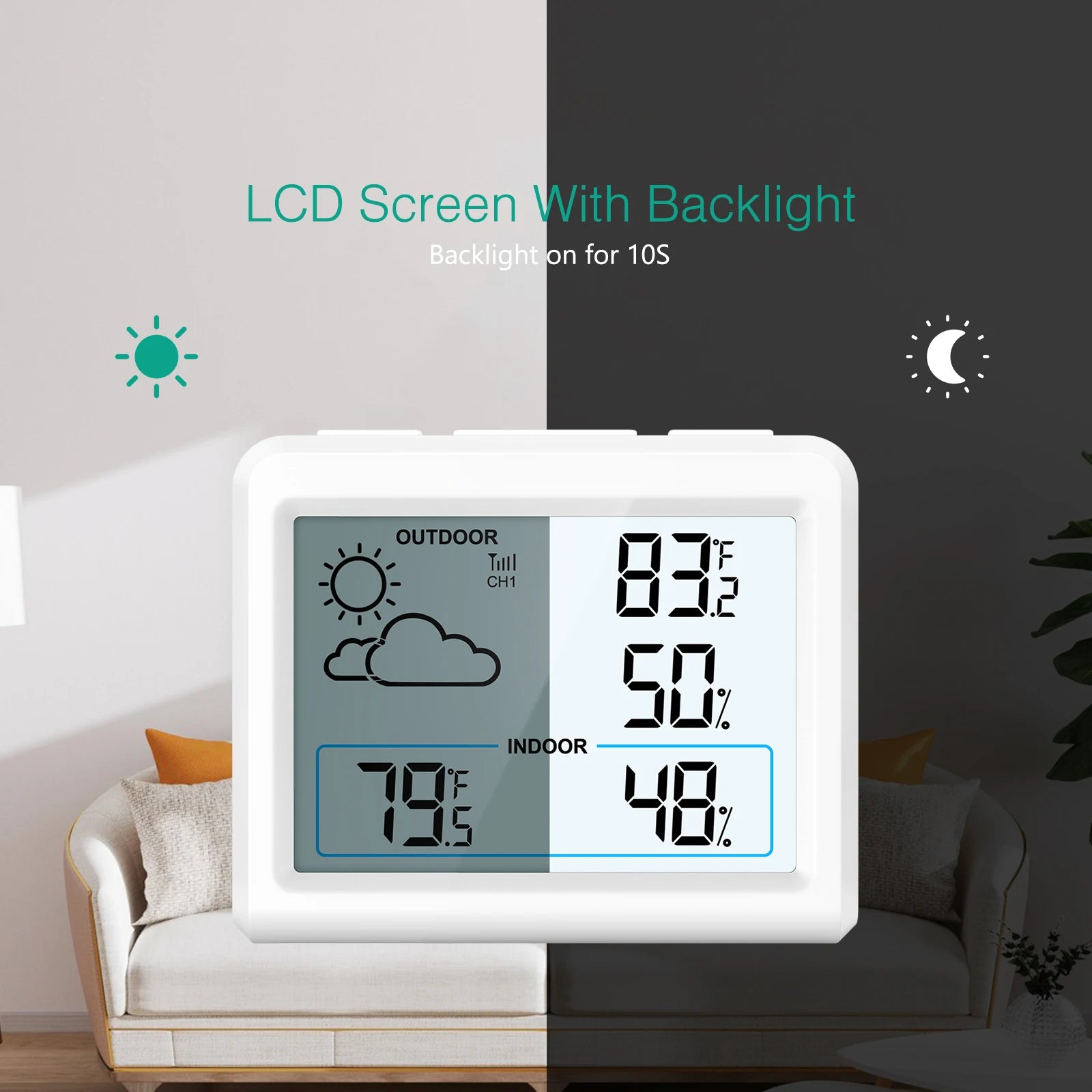 ORIA Wireless Weather Station — Indoor and Outdoor Temperature Monitor