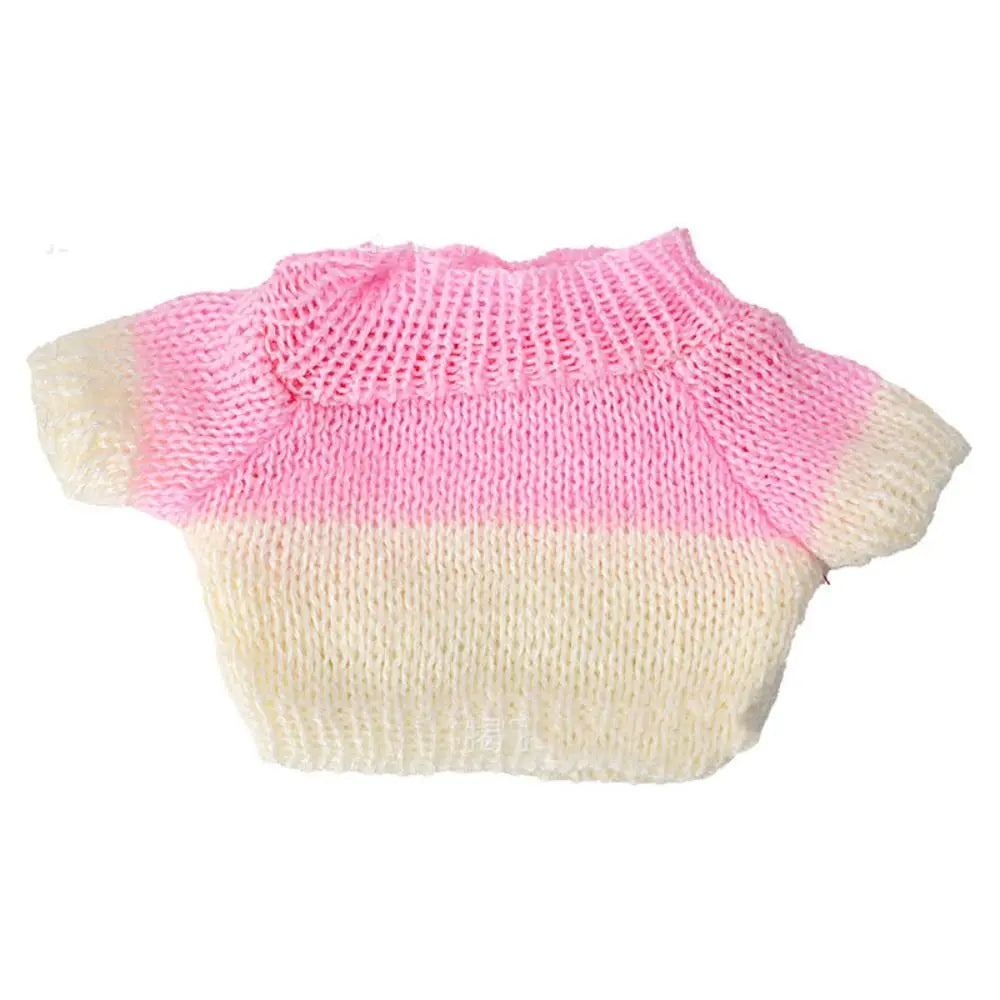 Knitted Doll Sweater — Warm Santa Claus Style Outfit for 20cm Plush Toys
