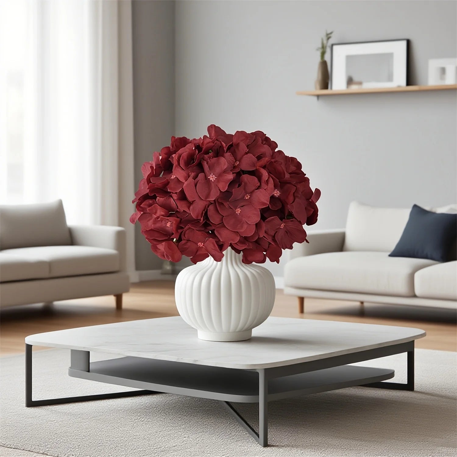 Artificial Hydrangea Flower Heads — 240 Piece Set for Wedding & Home Decor