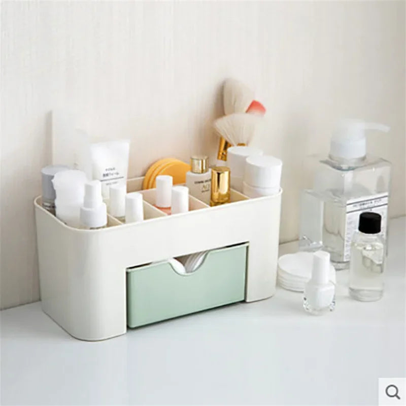 LULAA Desktop Cosmetic Organizer — Multi-Compartment Storage Box for Makeup and Nail Art