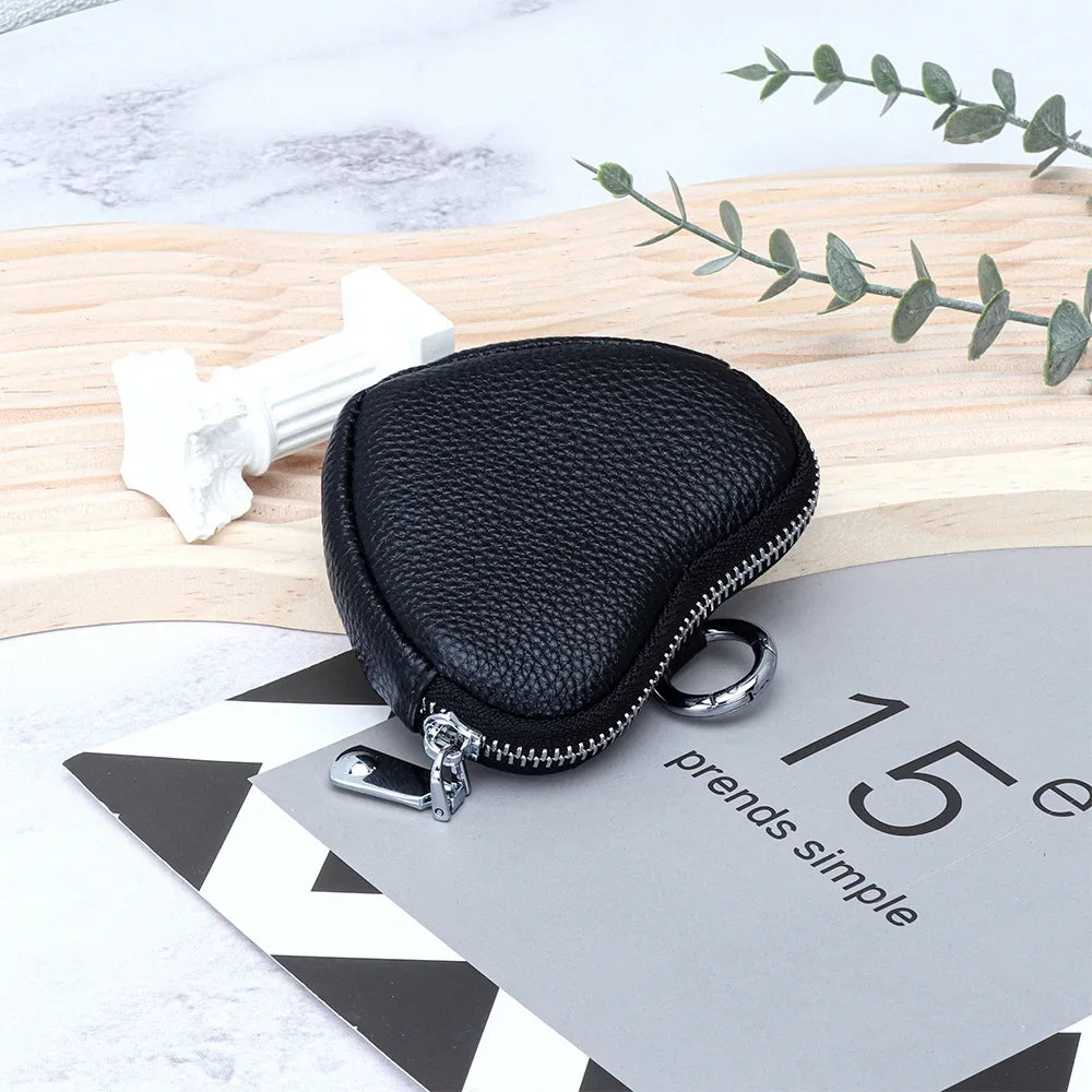 cicicuff Heart Shaped Leather Coin Purse — Small Cosmetic & Jewelry Organizer