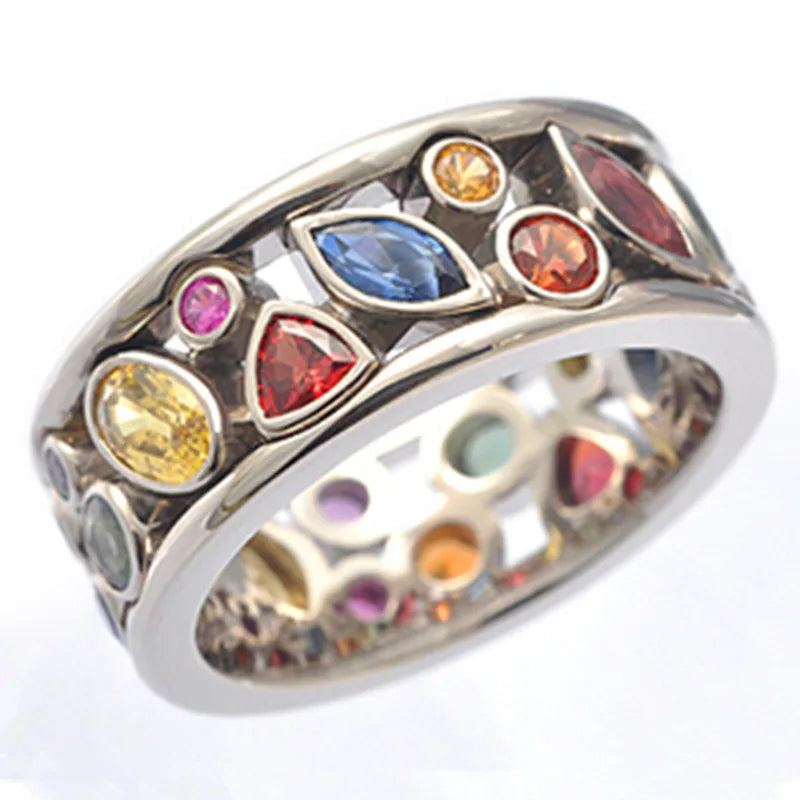 ZHIXUN Quartz Crystal Ionix Ring — Geometric Fashion Jewelry for Women