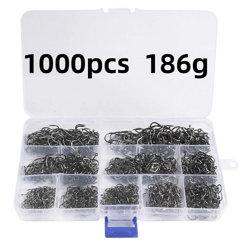 Carbon Steel Fishing Hooks — Sharp Barbed Circle Hooks for Saltwater & Freshwater