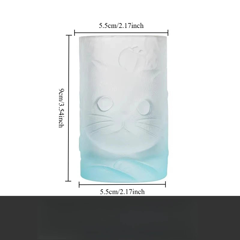 Cat Persimmon Glass Cup — Creative Decorative Drinking Vessel