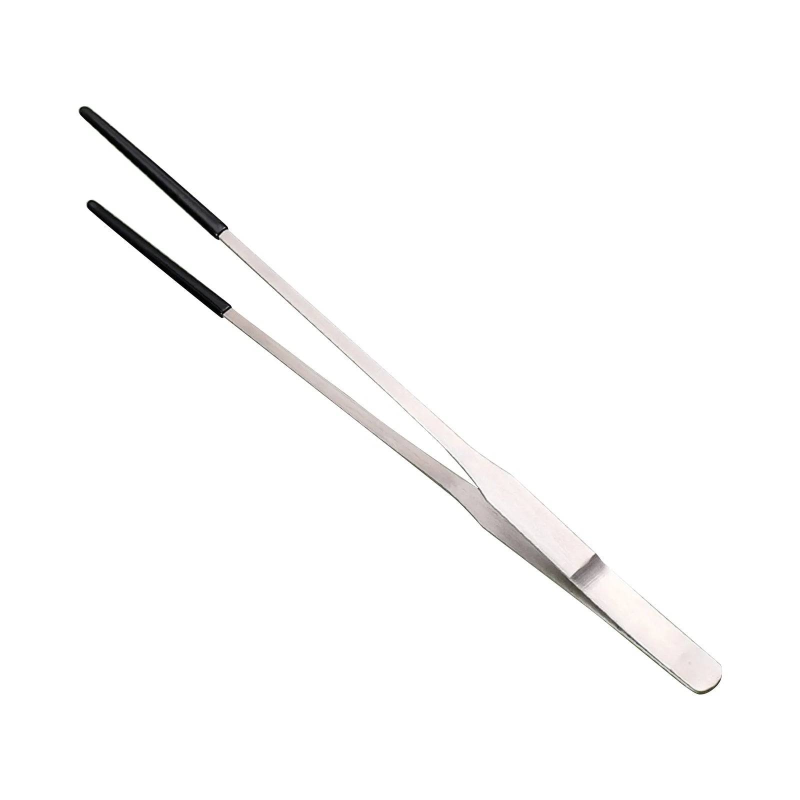 Stainless Steel Feeding Tongs — Precision Bent Tip Tweezers for Reptiles and Crafts