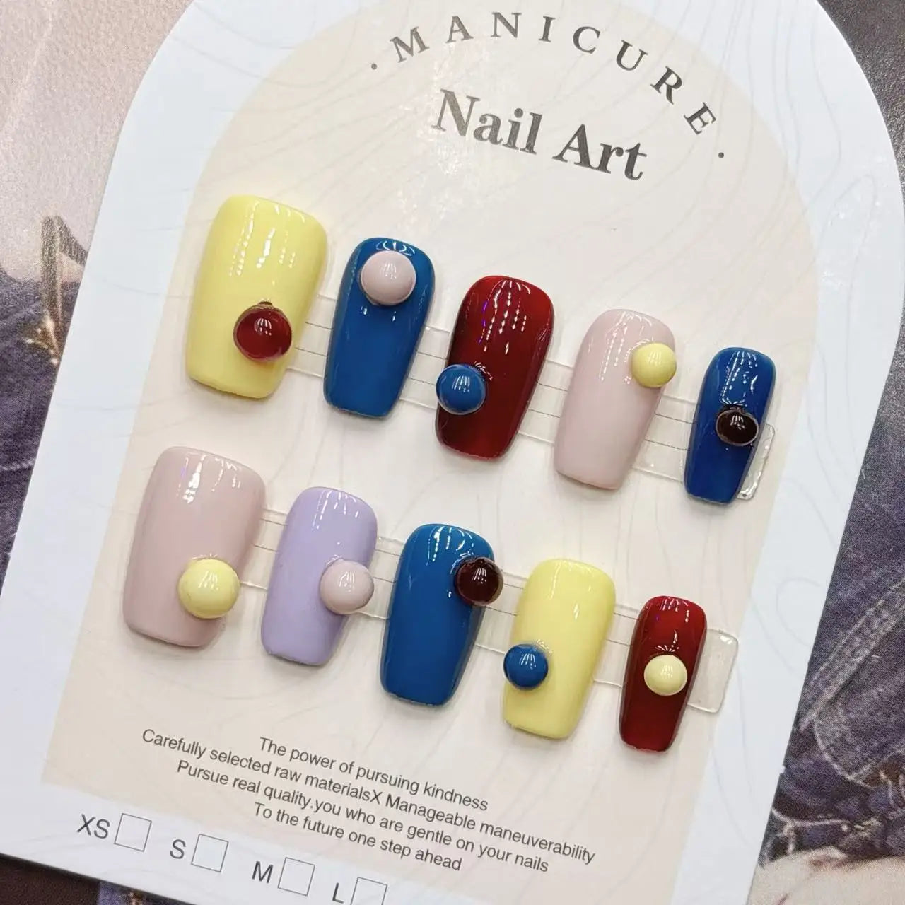 StyleSynergy 3D Bead Press-On Nails — Chic Handmade Acrylic Set