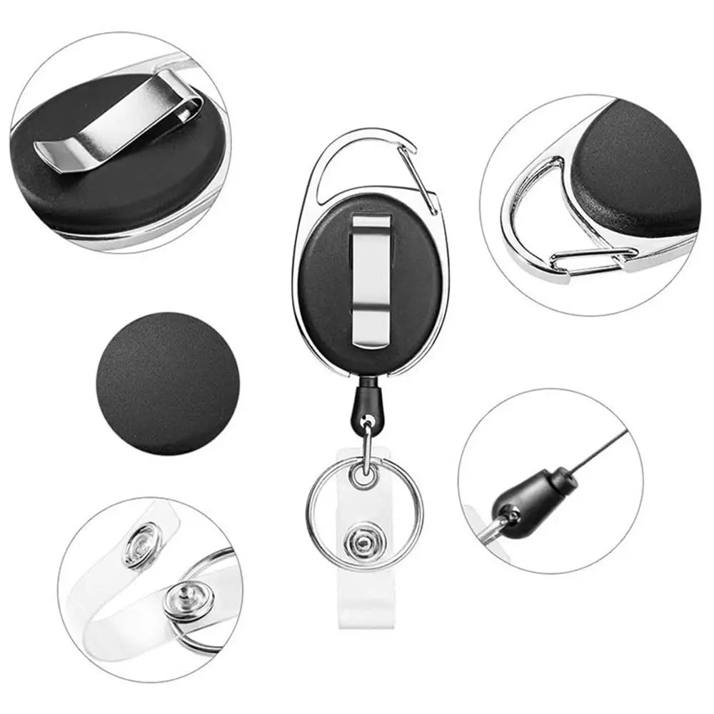 Retractable Badge Reel — Oval ID Holder with Heavy Duty Clip