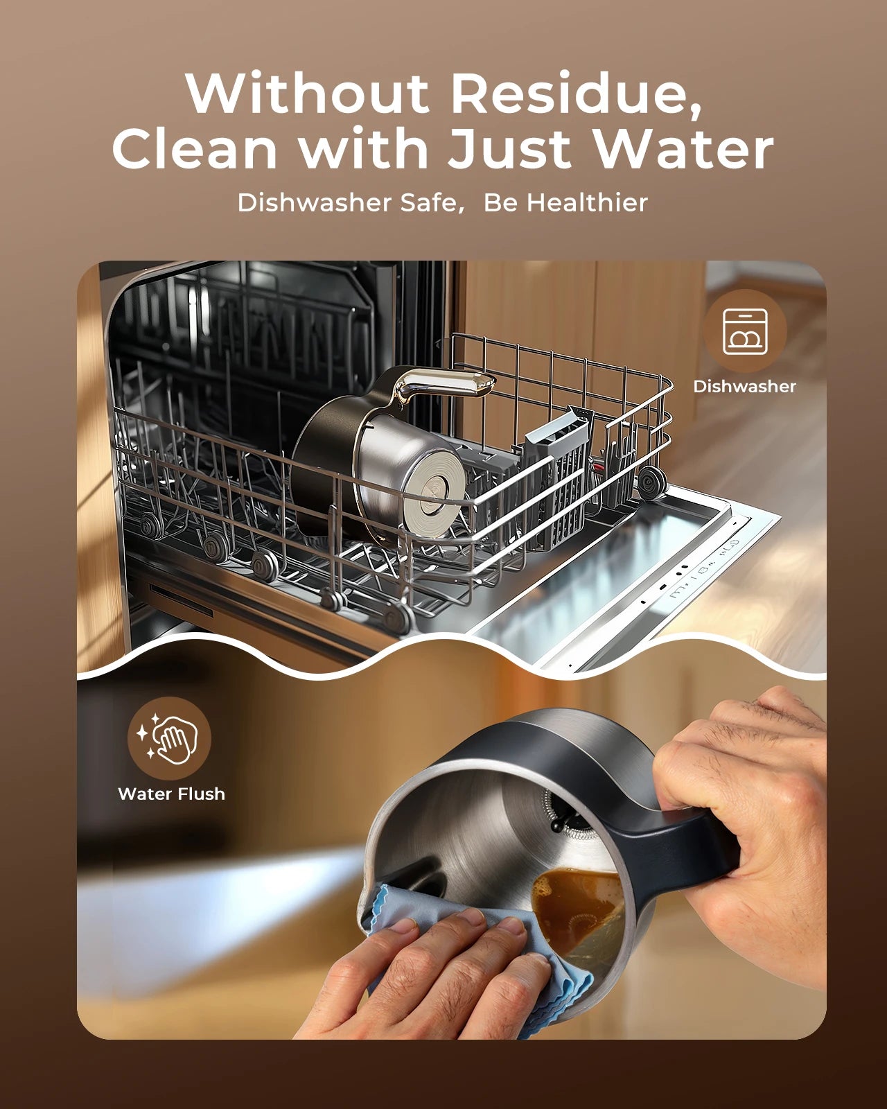 UHOST 8-in-1 Electric Milk Frother — Large Capacity Coffee Steamer